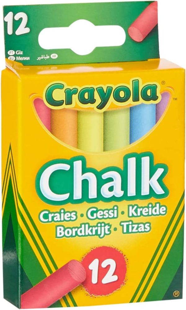 12 Anti Dust Chalk - Assorted Colours