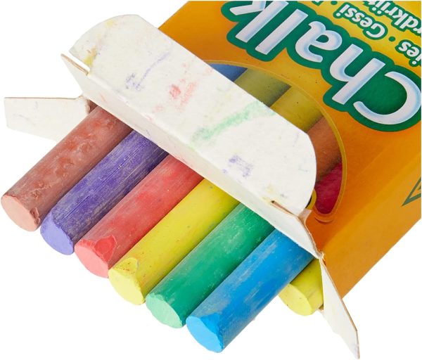 12 Anti Dust Chalk - Assorted Colours - Image 2