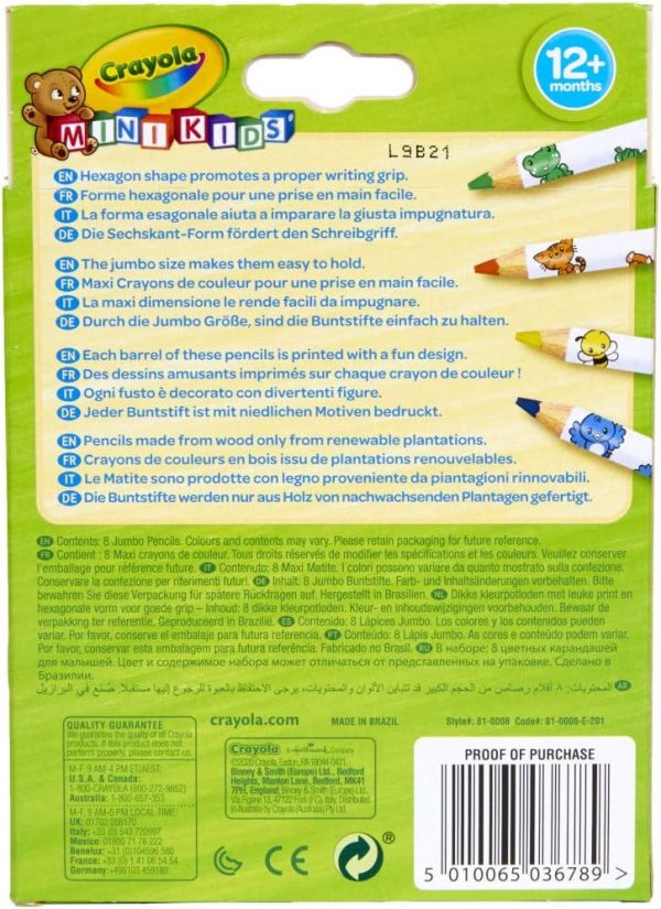 8 Mini Kids Jumbo Decorated Pencils - Image 3