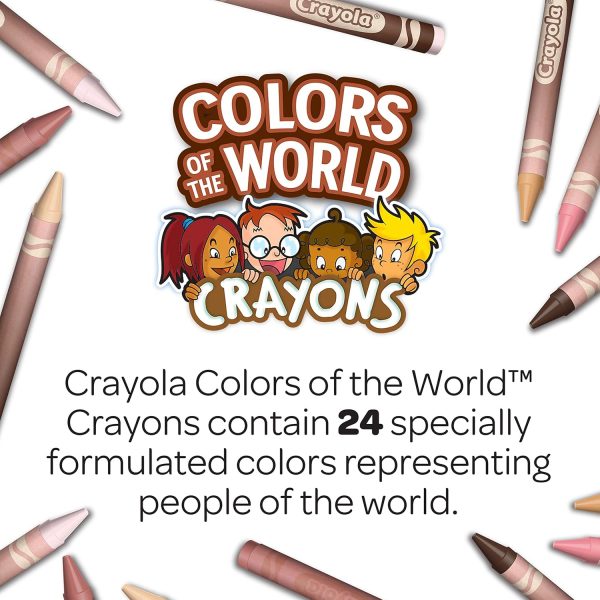 Colours of the World 24 Wax Colouring Crayons - Image 4