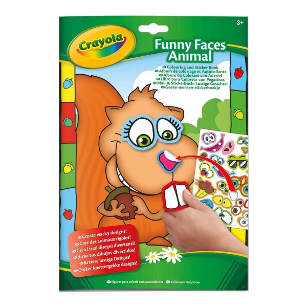 Funny Faces Colour & Sticker Book