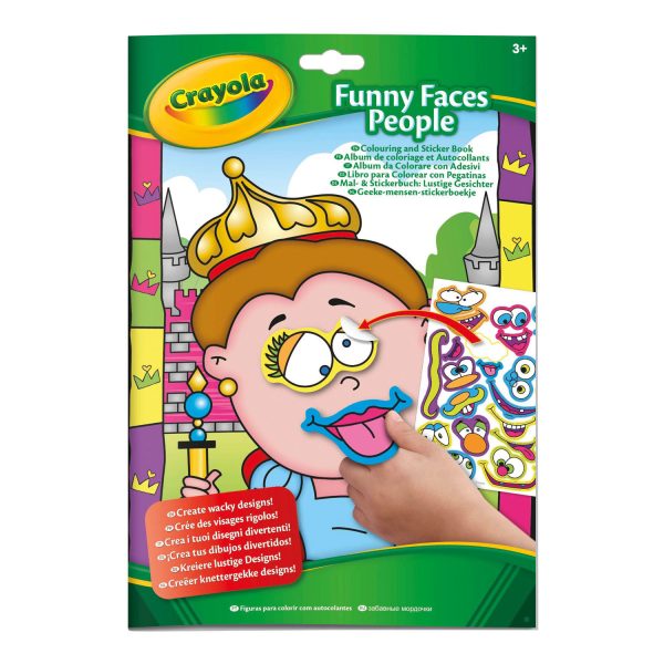 Funny Faces Colour & Sticker Book - Image 3